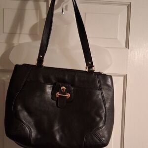 Etienne Aigner Black Leather Shoulder Bag